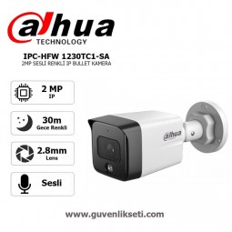 Dahua IPC-HFW 1230TC1-SA 2mp Gece Renkli ve Sesli ip Bullet Kamera